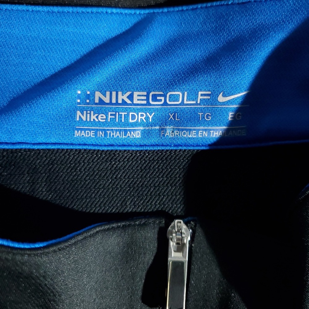 Nike Golf Dri-FIT 1/4 Zip Pullover Mens XL Black Blue Long Sleeve Athletic Shirt - Picture 7 of 10
